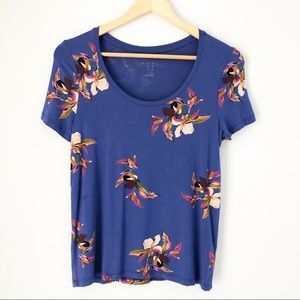 A New Day Purple Floral Hawaiian Top Sz XS